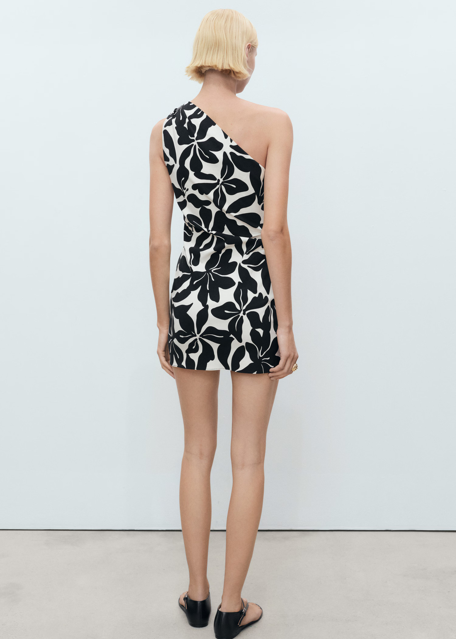Short asymmetrical dress - Women | MANGO United Kingdom | MANGO (UK)