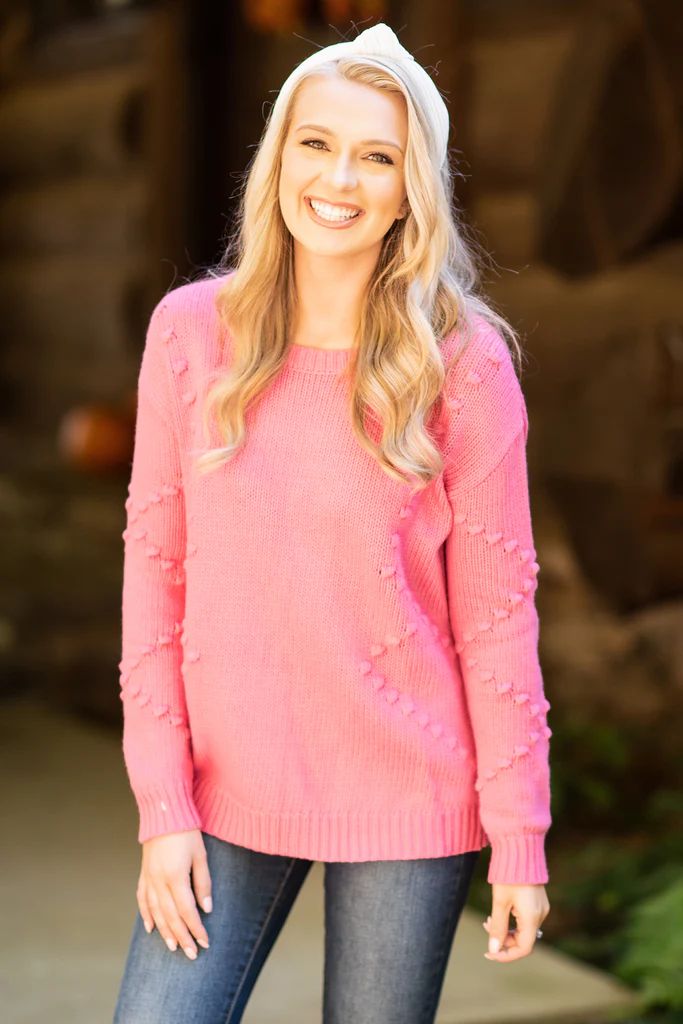 Off To Aspen Rose Pink Knit Sweater | The Mint Julep Boutique