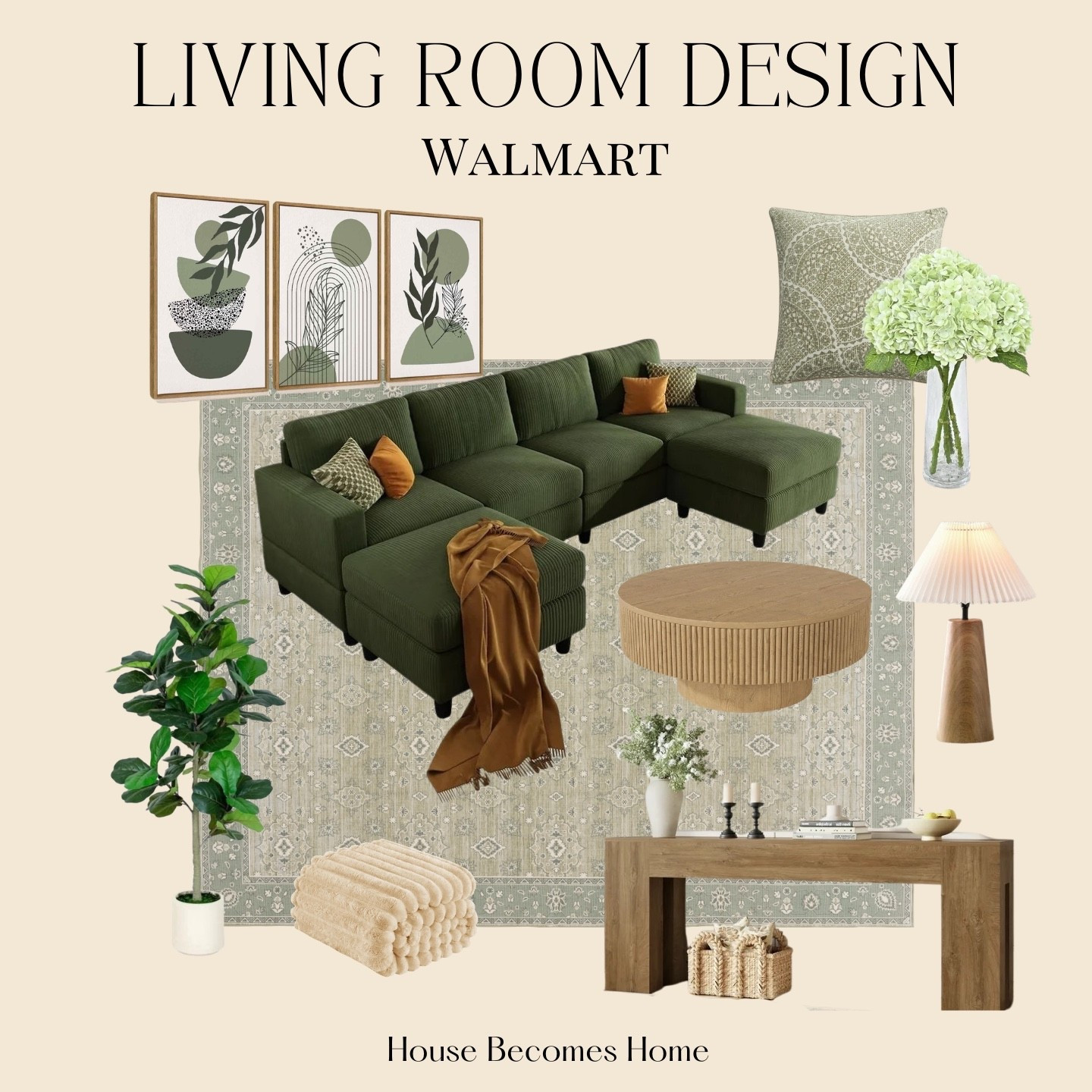 Walmart living room design 🙌🏻🙌🏻

Modern living room decor, sofa,,console table, faux tree, wall art, floral arrangement 

#LTKspring #LTKHome