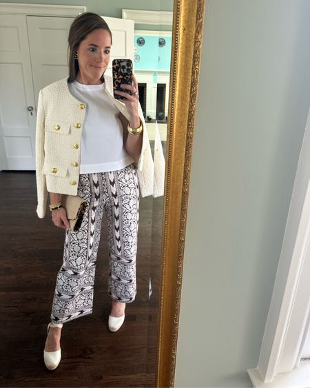 Easter outfit - Julia Amory pants, lady jacket, poplin tank 🤍

#LTKstyletip