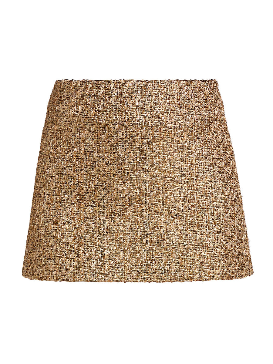 Women's Rubi Tweed Micro Miniskirt - Gold - Size 14 | Saks Fifth Avenue