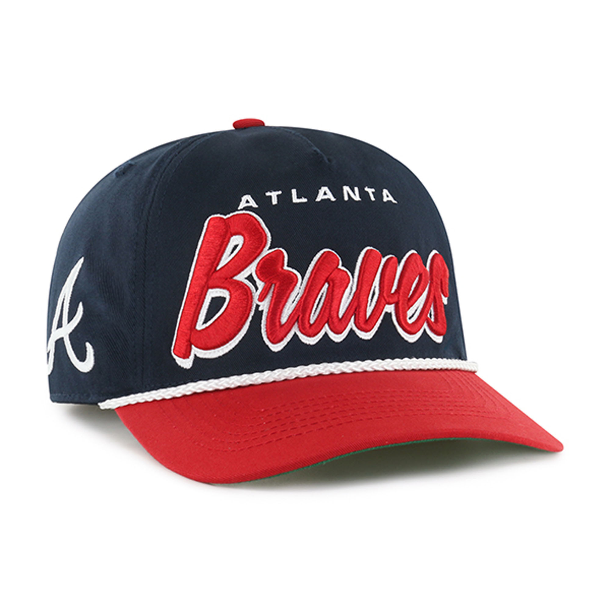 Men's '47 Navy Atlanta Braves Dropshadow Rope Hitch Adjustable Hat | Fanatics