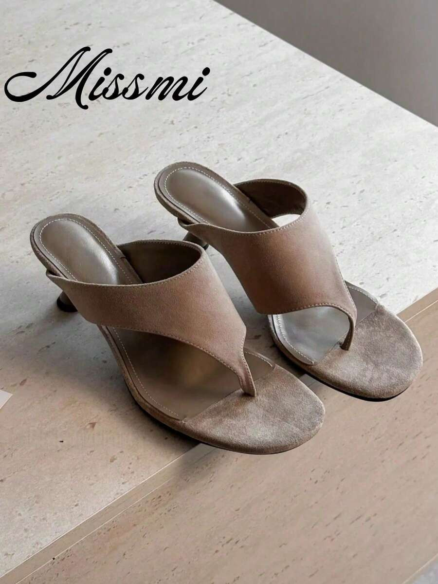 French Style High Heel Sandals For Women, New Summer Leather Peep Toe Thin Heel Sandals, Ankle St... | SHEIN