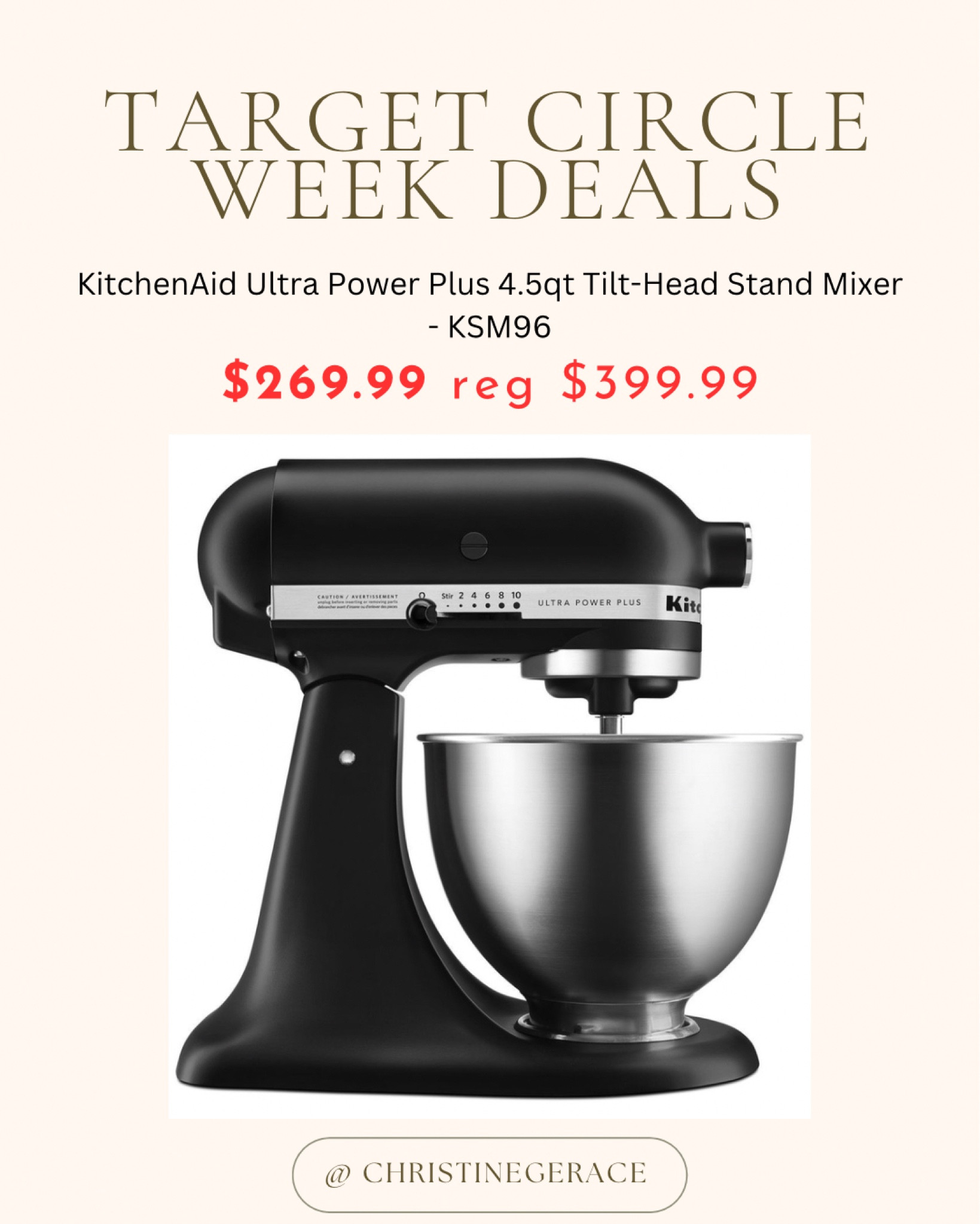 Target circle week finds !! 

KitchenAid Ultra Power Plus 4.5qt Tilt-Head Stand Mixer - KSM96

#LTKHome #LTKSaleAlert #LTKSummerSales