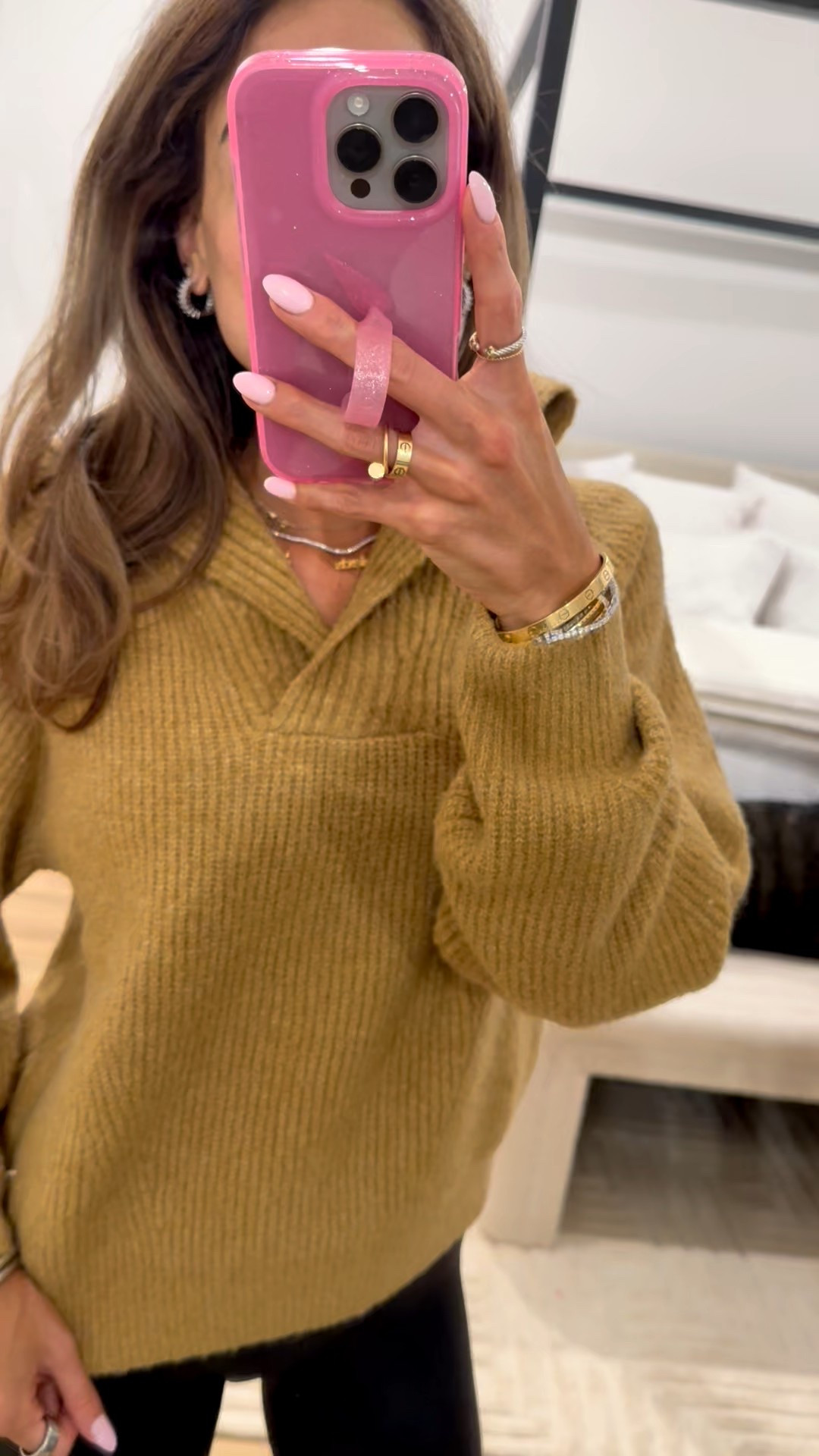 Love this collared neutral sweater giving j crew vibes with lace up boots 
Holiday outfit, winter fashion 

#LTKFindsUnder100 #LTKFindsUnder50