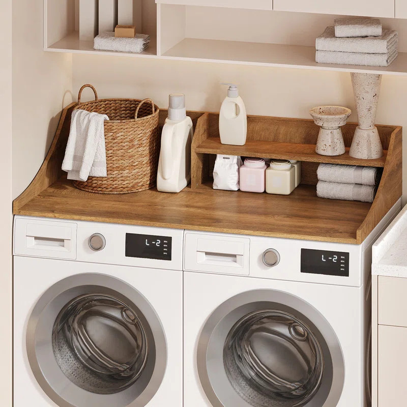 2-Layer Washer Dryer Countertop ，Laundry Countertop with Storage Shelf | Wayfair North America