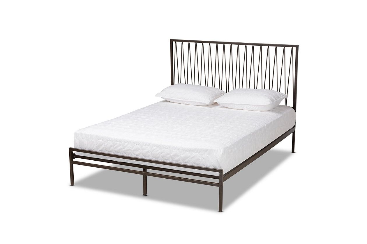 Baxton Studio Jeanette Modern and Contemporary Black Finished Metal Queen Size Platform Bed | Ash... | Ashley Homestore