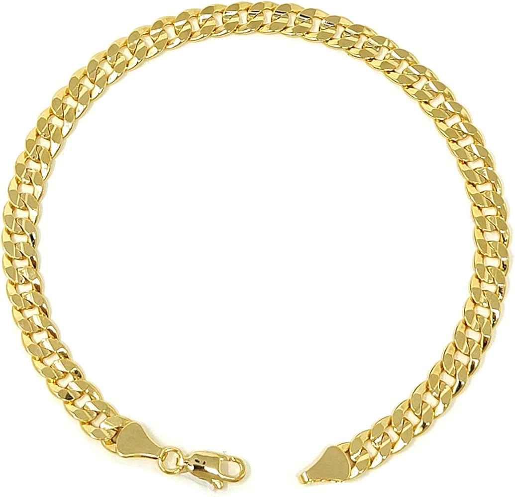 Gold Electroplated Anklet for Women, 9-12 Inch Sizes, Figaro, Cuban, Mariner, Herringbone Design ... | Amazon (US)