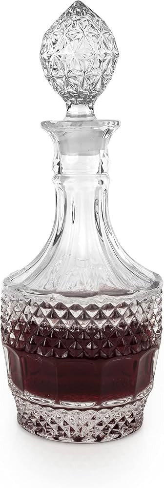Twine Vintage Cut Crystal Decanter - Liquor Decanter for Wine, Dishwasher Safe, 26 Ounces - Set o... | Amazon (US)