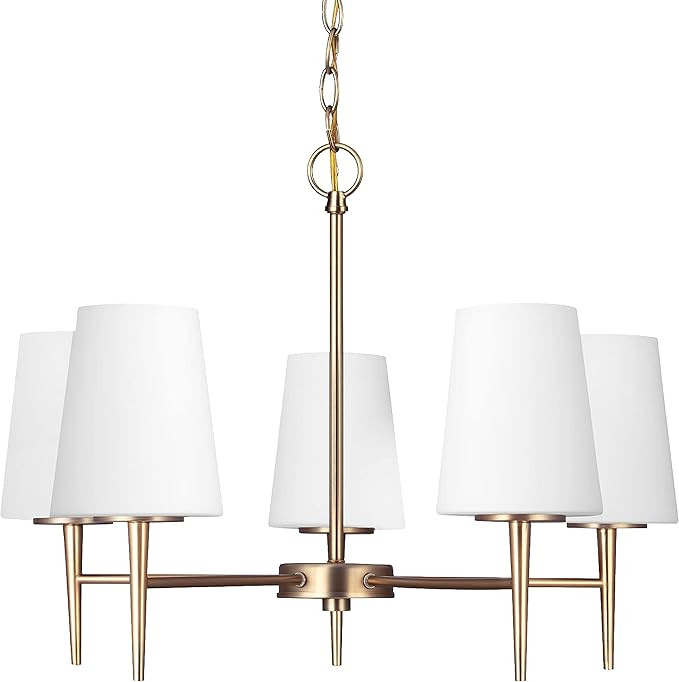 Sea Gull Lighting 3140405EN3-848 Driscoll Five - Light Chandelier Hanging Modern Fixture, Satin B... | Amazon (US)