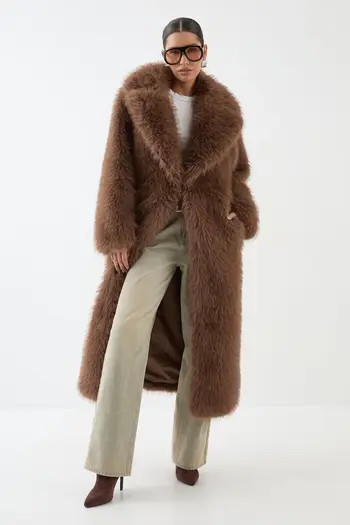 MissPap Long Faux Fur Wide Collar Coat | Nordstrom | Nordstrom