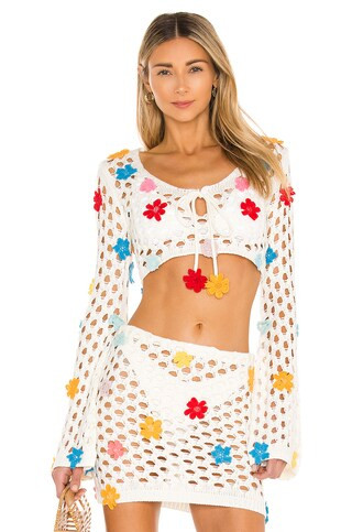 Lovers and Friends Flower Power Top in White from Revolve.com | Revolve Clothing (Global)