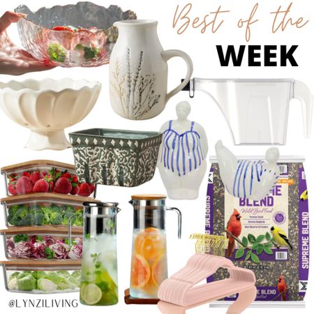 Best of the Week - all of the most clicked items of last week 

Glass bowl, fruit bowl, temu finds, Temu home, white berry bowl, green berry basket, Anthropologie home, Anthropologie finds, glass food storage, Amazon food storage, bamboo food storage, plastic juice pitcher, plastic water pitcher, swimsuit home decor, summer home decor, pink velvet hangers, bird seed, Sam’s club finds, bird seed container, botanical pitcher 

#LTKFindsUnder50 #LTKFindsUnder100 #LTKHome