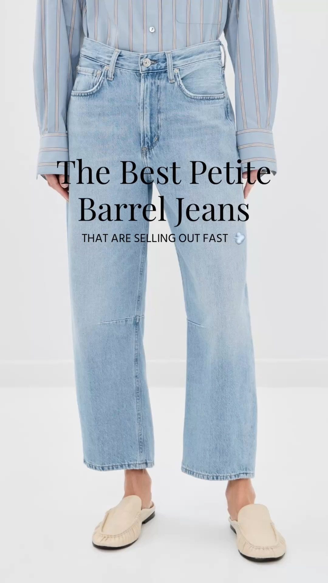 Hands down the best petite barrels. great length. This wash is super soft. Difference between regular and petite Miros - leg width and rise are smaller on the petite. These are incredible! 

These typically run big, but went with the petite 25 and washed and dried them for the perfect fit. Petite 24 fit in the waist but the legs were more snug, which I don’t prefer. 

#LTKPetite