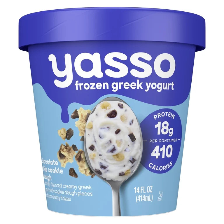Yasso Chocolate Chip Cookie Dough Frozen Greek Yogurt, 14 fl oz | Walmart (US)