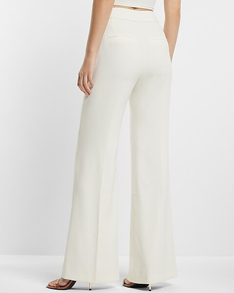 Super High Waisted Pintuck Flare Trouser Pant | Express