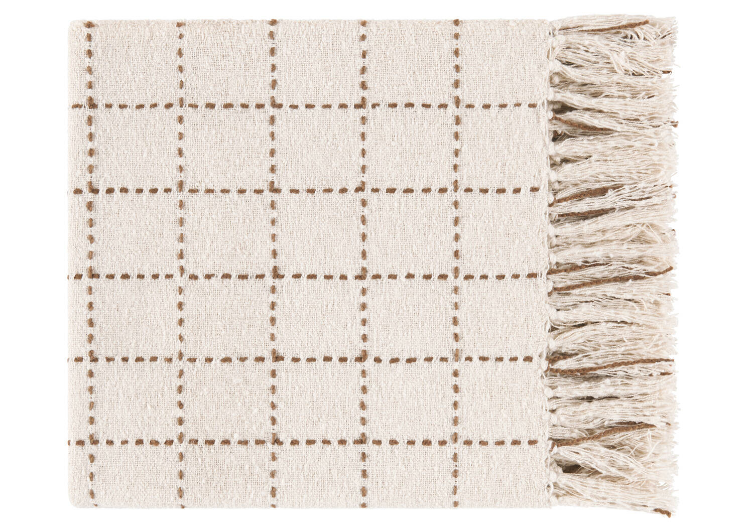 Hendricks Cotton Check Throw Nat/Cara | Urban Barn
