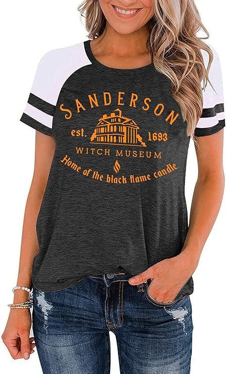 Halloween T Shirt Women Hocus Pocus Shirt Funny Sanderson Graphic Tees Raglan Short Sleeve Fall T... | Amazon (US)