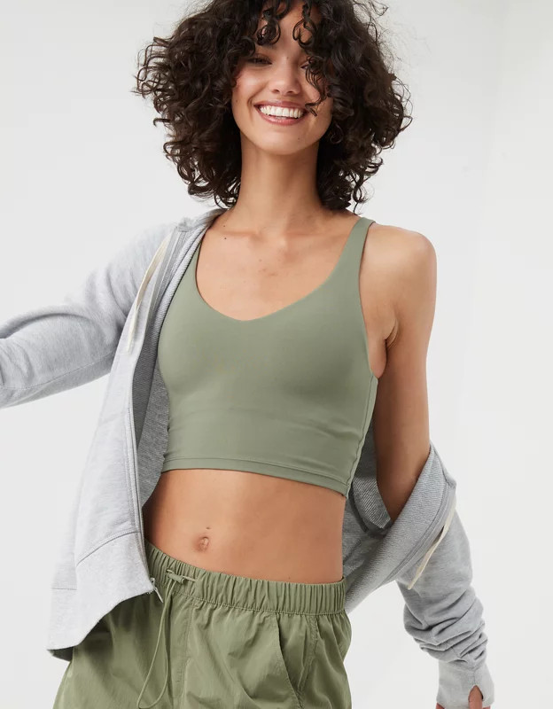 OFFLINE By Aerie Real Me Low Key Longline Sports Bra | Aerie