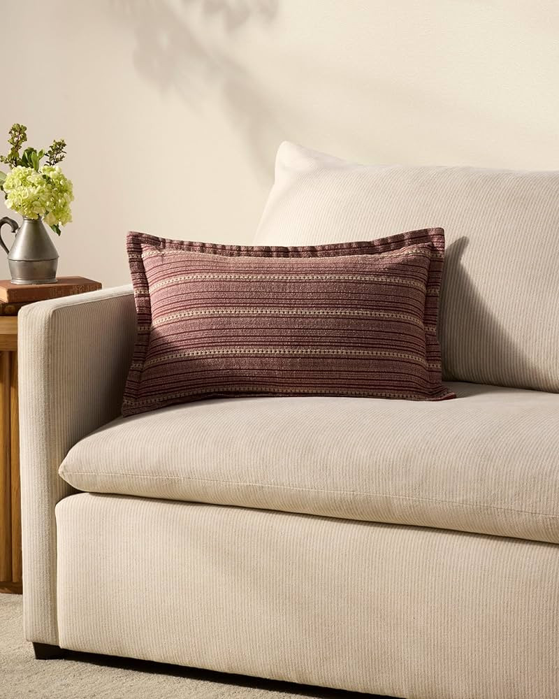 Loloi Chris Loves Julia Howie Collection PCJ0023 Wine/Natural 13'' x 21'' Cover w/Poly Pillow | Amazon (US)