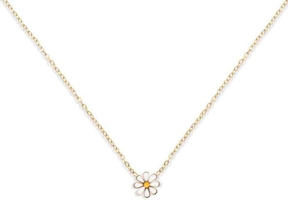 Hey Harper Maravilla Daisy Necklace For Women - Gold Waterproof Stainless Steel 14k Golden - Smal... | Amazon (US)