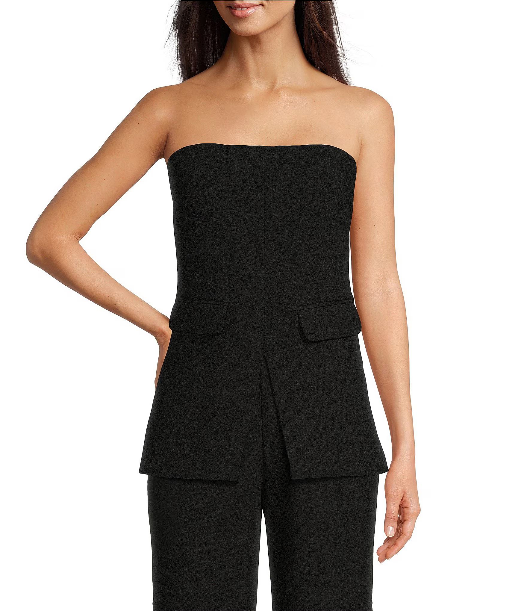 Coordinating Strapless Pocketed Suit Top | Dillard's