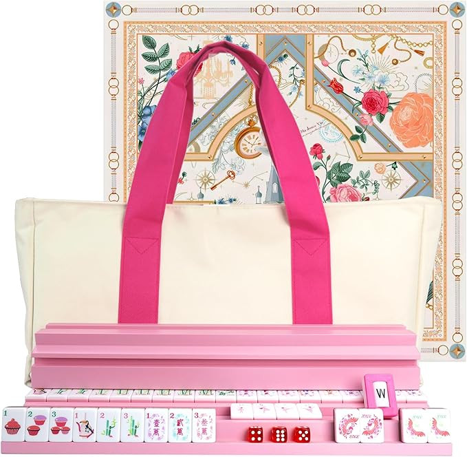 American Mahjong Game Set, Portable Carrying Bag,Acrylic 160 Tiles,Western Mahjong Tiles Set,Comp... | Amazon (US)
