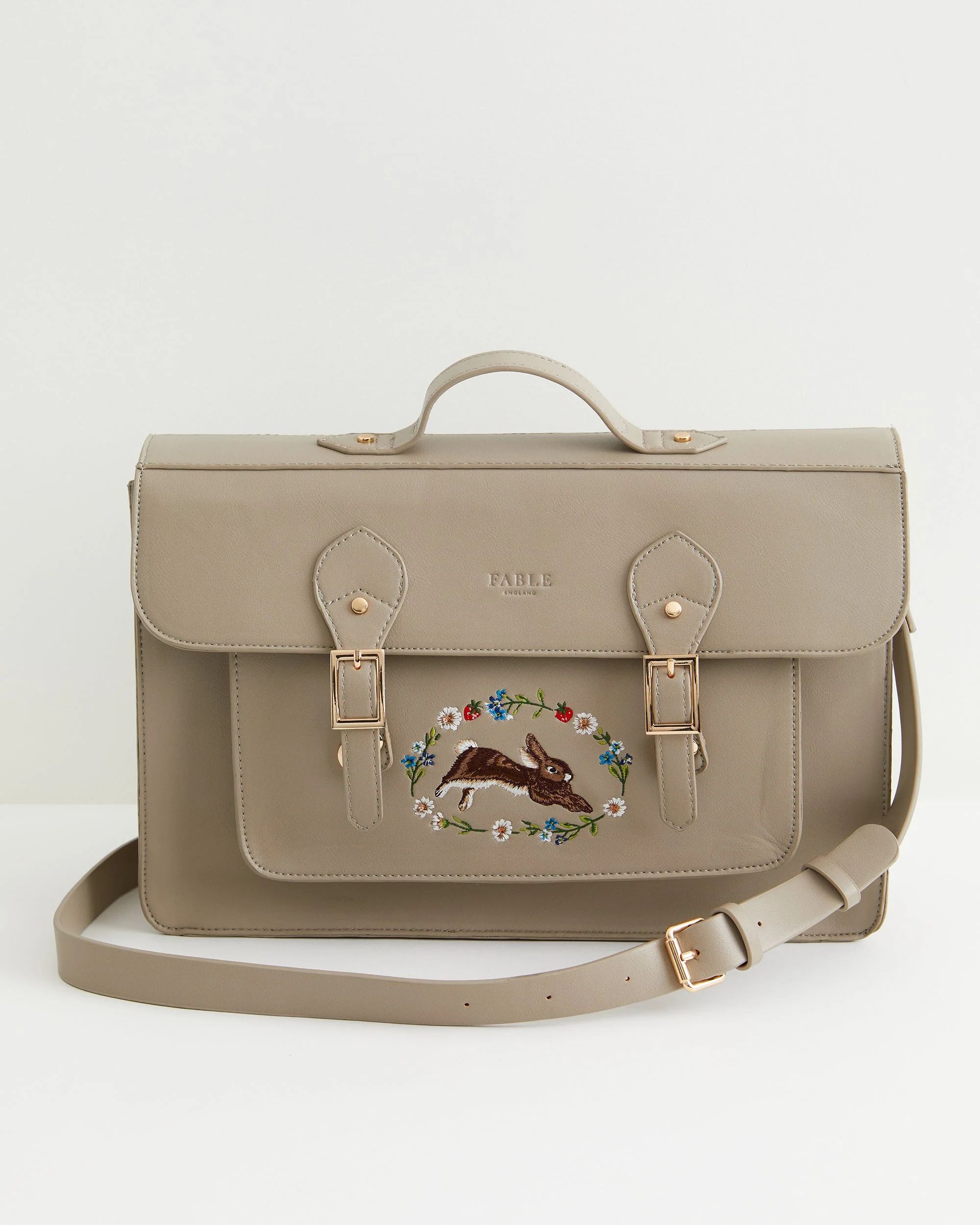Rabbit Embroidered Satchel | Fable England