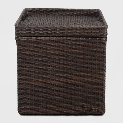 Wicker Storage Patio Accent Table - Brown - Room Essentials™ | Target