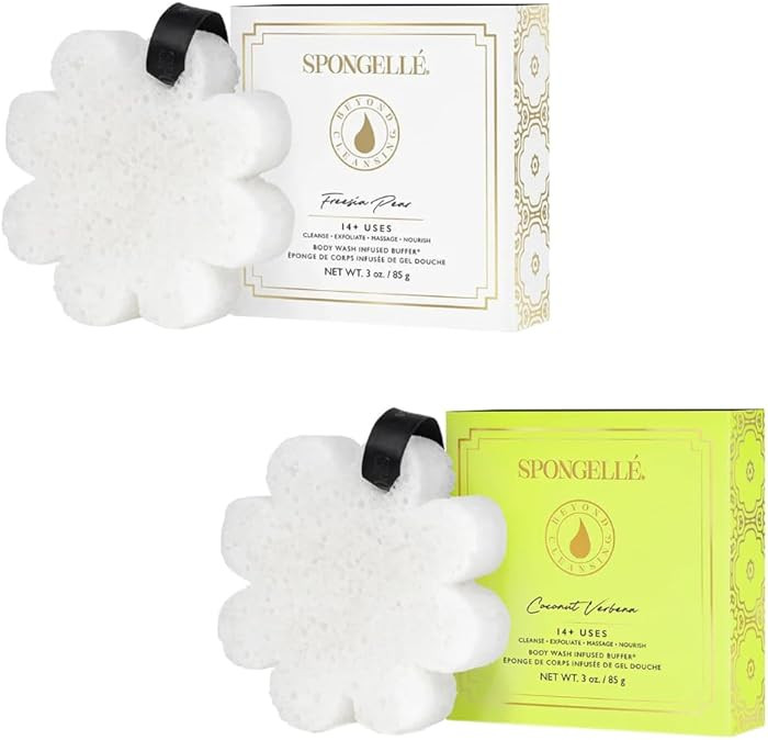 Spongelle Coconut Verbena and Freesia Pear Wild Flower Buffer Body Scrubber with Box | Bath & Sho... | Amazon (US)