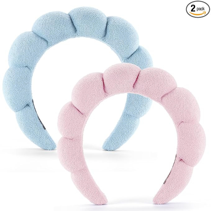 Spa Headbands for Face Washing, Facials, Masks & Skin Treatments, Set of 2, 100% Cotton Terry Clo... | Amazon (US)