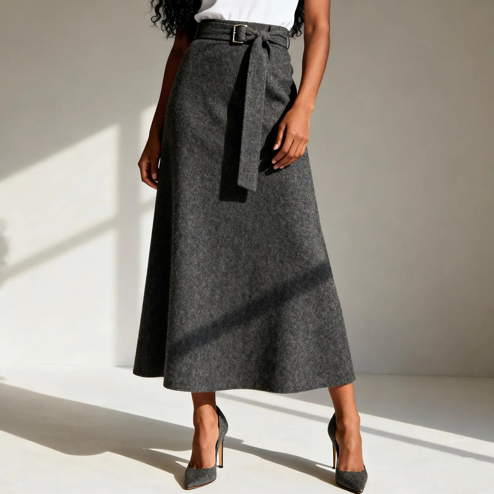 Wool Blend Maxi Skirt, Elegant A-Line High Waist Skirt | Etsy (Global)