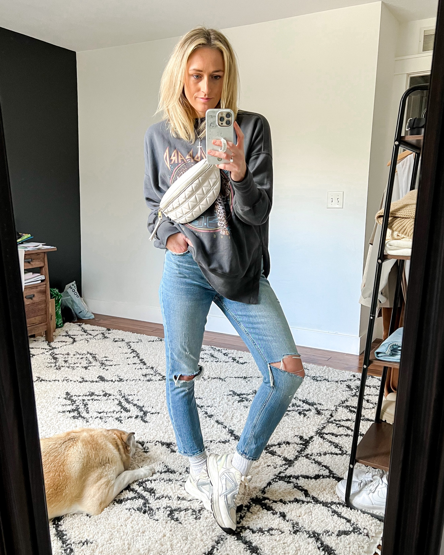 Fall outfits. Sneakers. Oversized sweatshirt. Straight leg jeans. Graphic sweatshirt. Abercrombie jeans. Zara shoes. Minimal chic style. Casual style. Affordable style. Trendy outfits. 

Sweatshirt: Medium, fits TTS
Jeans: 4/27, fit TTS

#LTKunder100 #LTKSeasonal #LTKunder50