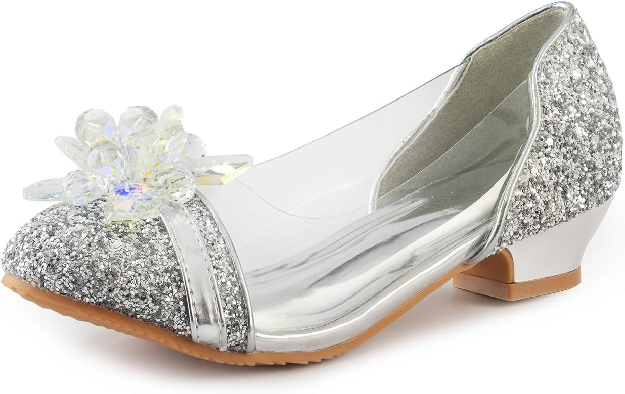 FUNNA Elsa Shoes for Toddler Girls Princess Flats Wedding Party | Amazon (US)