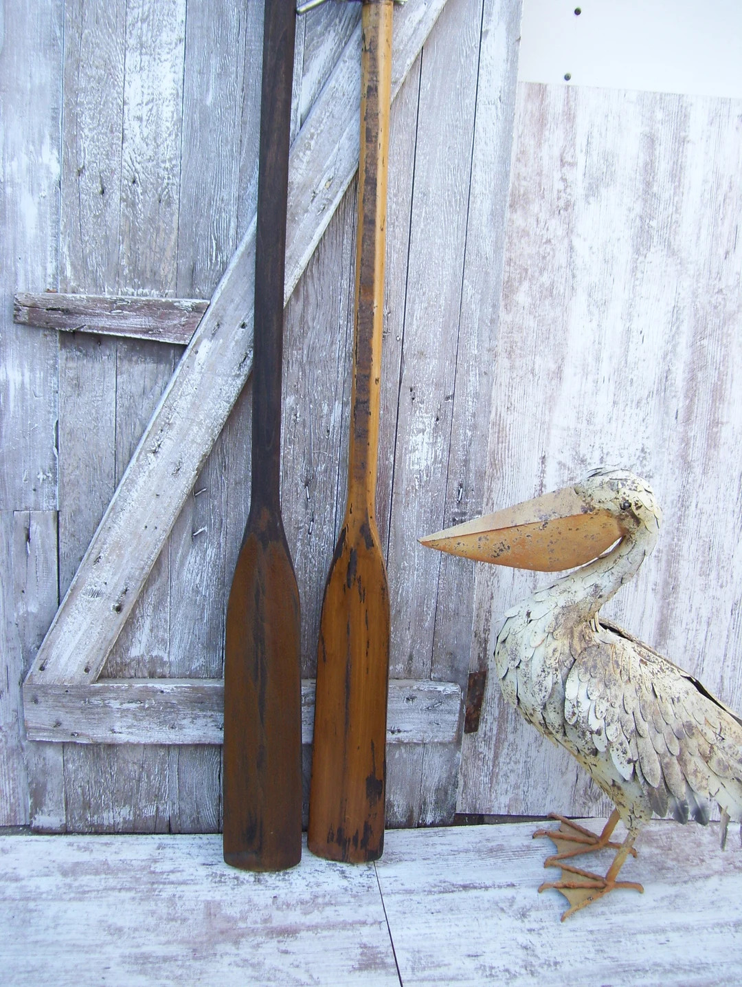 Vintage Wooden Oars Wynn Locks Walnut Stained WARPED Canoe Row Boat Beach Cabin Lakehouse YOUR PI... | Etsy (US)