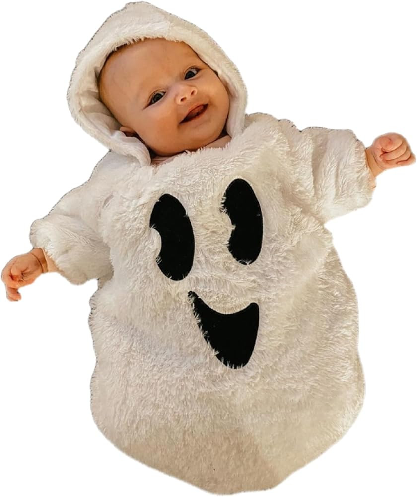 Infant Baby Girl Boy Halloween Outfits Long Sleeve Jumpsuit Ghost Romper One Piece Fall Winter Ho... | Amazon (US)