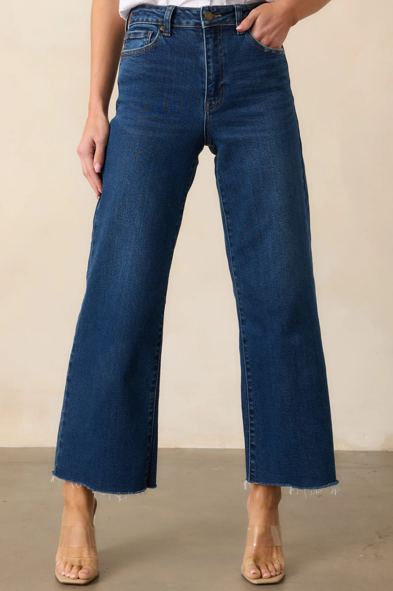 Already On It Dark Wash Wide Leg Jeans 24 / Dark Wash | Red Dress