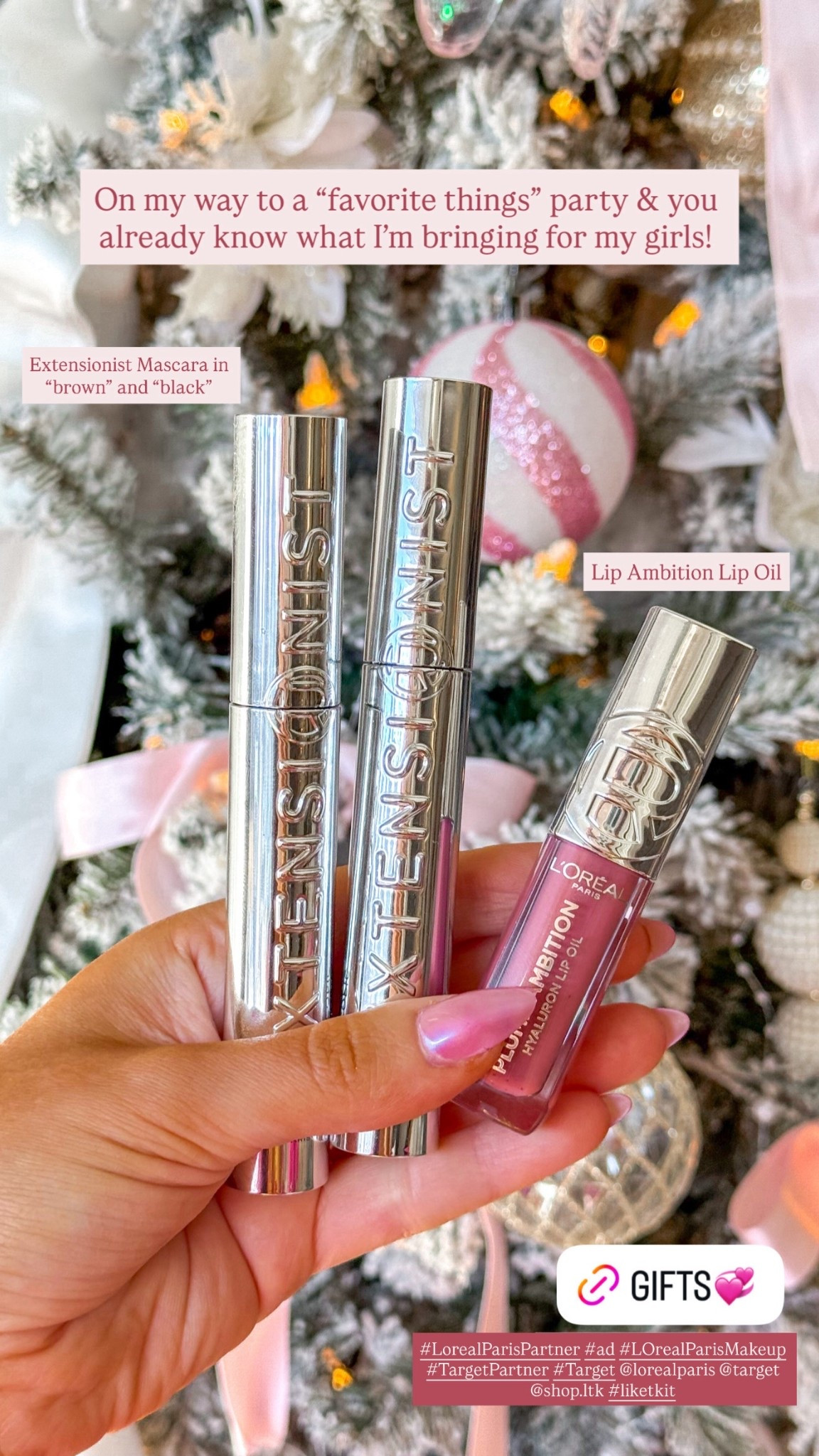 #LOrealParisPartner #AD Showing up to a favorite things party with gifts that everyone fights over >>> My picks this year? L’Oréal Paris Extensionist Mascara and the Hyaluron Plump Gloss in shade Worth It. The beauty duo that always fits and always makes you feel confident… because you (and your girls) are WORTH IT. 💋#LOrealParisMakeup #TargetPartner #Target  @lorealparis @target 

#LTKHoliday #LTKBeauty #LTKFindsUnder50