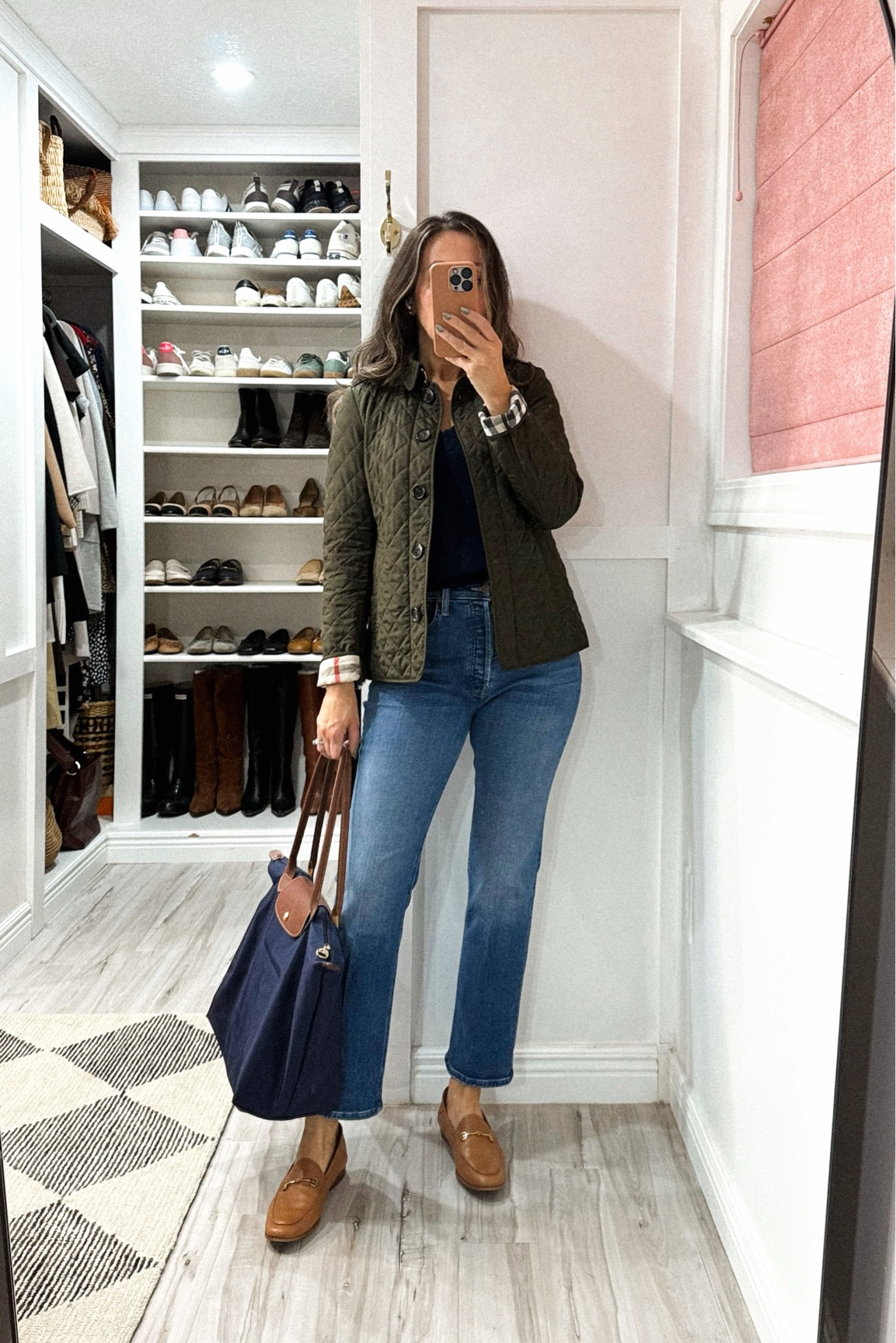 Preppy classics. 
Jeans true to size for me and VERY comfortable. If in between sizes - size down. 
Loafers tts. 
Sweater - amazing piece. Lightweight which makes it perfect for the current up and down temps. It’s a relaxed fit (which I prefer) but it does run a tad big overall.  
Burberry jacket super old. Linking  classic styles you can’t go wrong with.  

 

#LTKStyleTip #LTKSeasonal #LTKShoeCrush