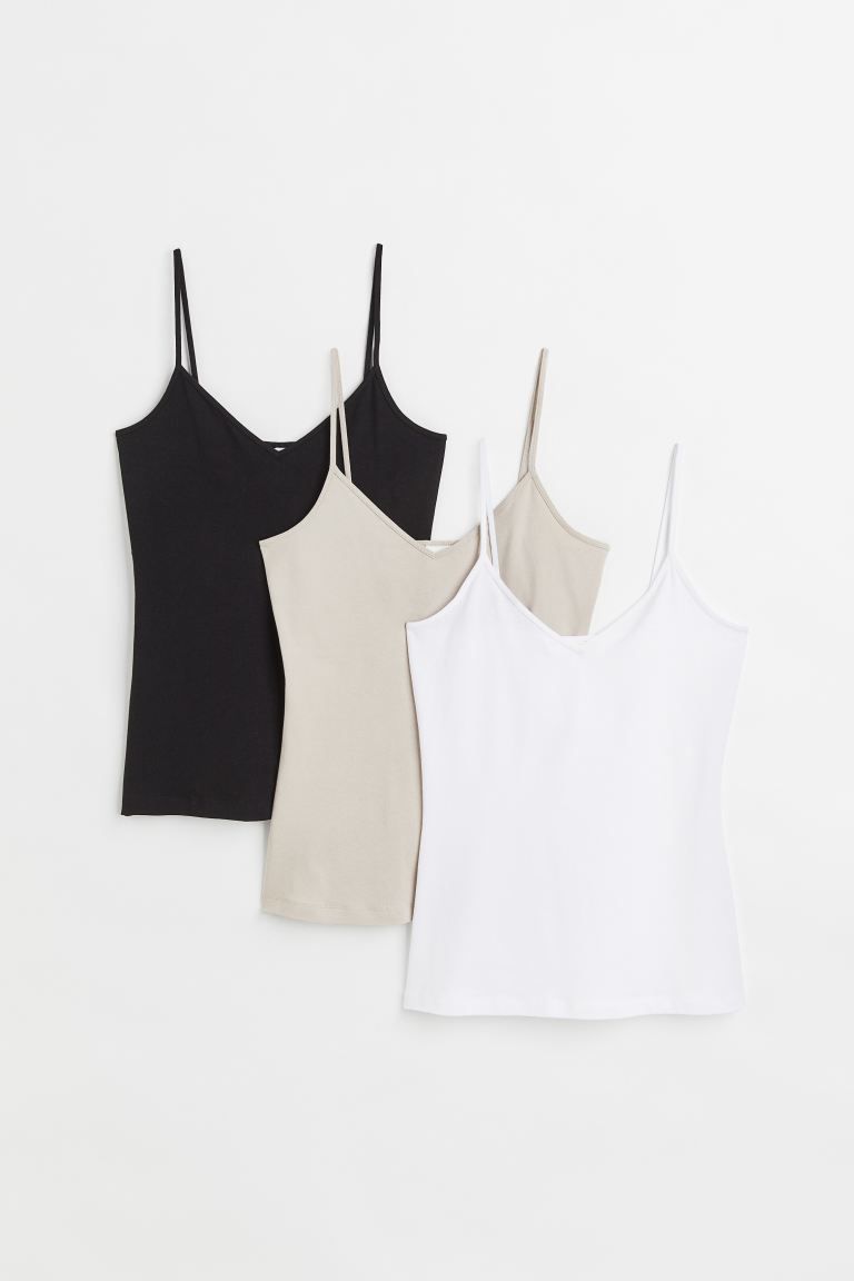 3-pack V-neck Camisole Tops | H&M (US)