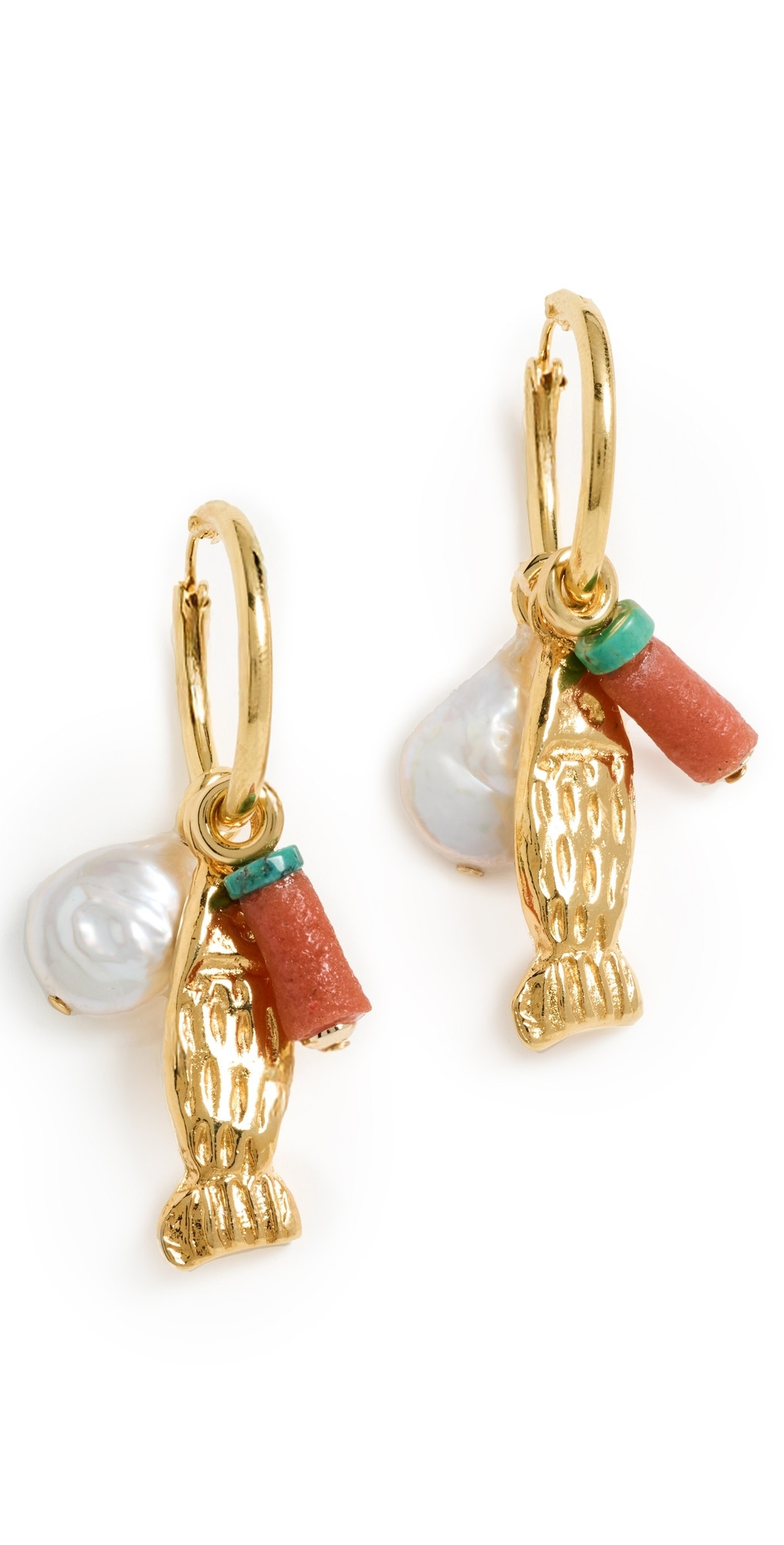 Lizzie Fortunato Minnow Hoop Earrings Gold One Size | Shopbop