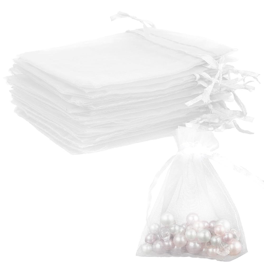 Organza Bags, White Organza Bags, 50Pcs, Sheer Organzas Bag 3 x 4 inch, Jewelry Gift Bags, Party ... | Amazon (US)