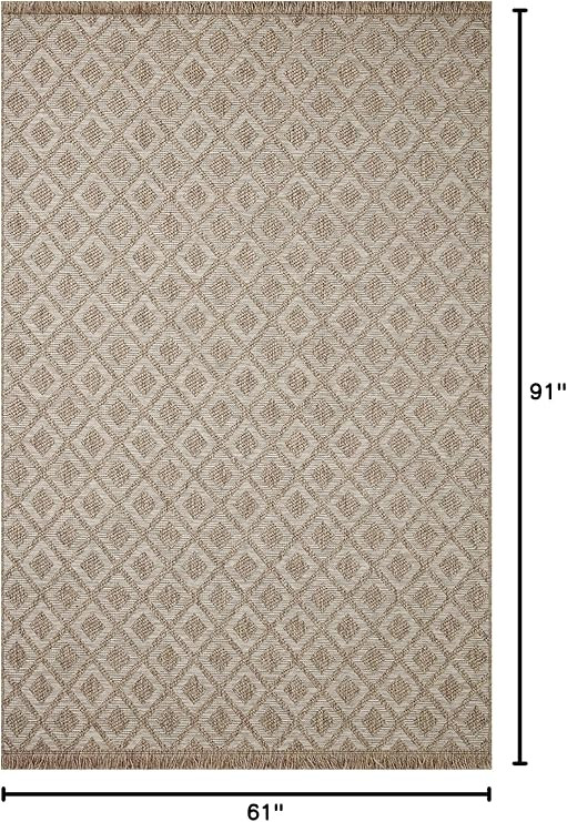 Loloi II Dawn Collection Indoor/Outdoor DAW-07 Light Brown 5'-1" x 7'-7" Area Rug | Amazon (US)