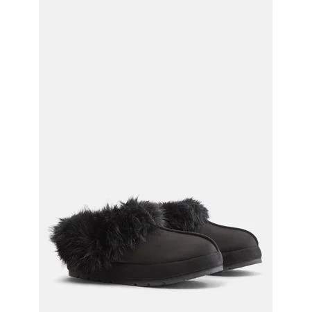 Joyspun Women s Faux Fur Slipper Booties | Walmart (US)