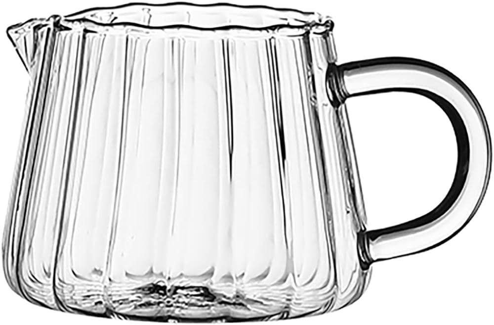 CHOOLD Creative Embossed Stripe Clear Crystal Glass Creamer Pitcher/Serving Pitcher/Sauce Pitcher... | Amazon (US)