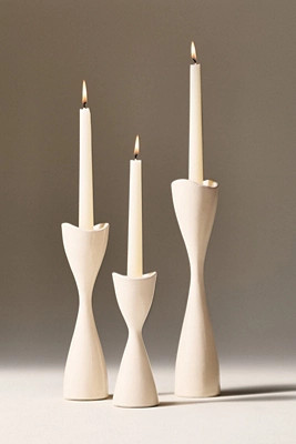 Ruby Clay Veda Hourglass Taper Candle Holder | Anthropologie (US)