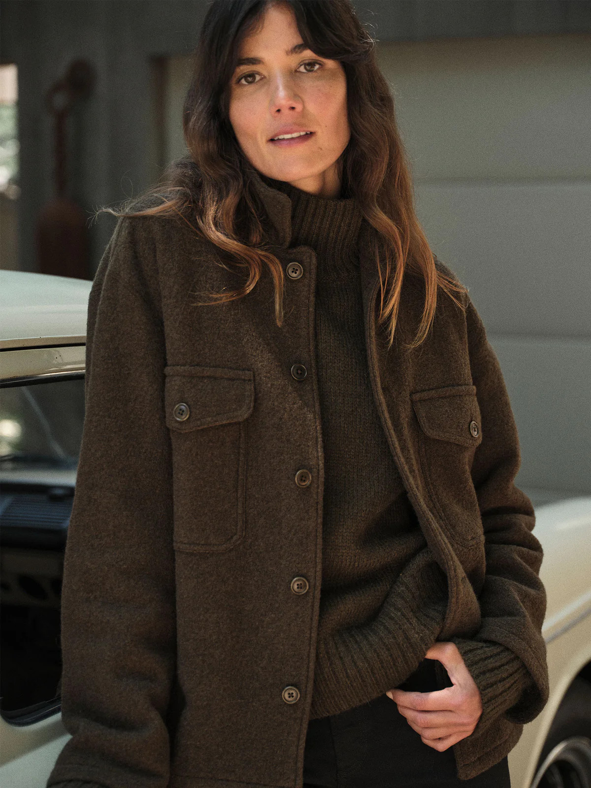 Marled River Rock Felted Field Shirt - Buck Mason- Modern American Classics | Buck Mason