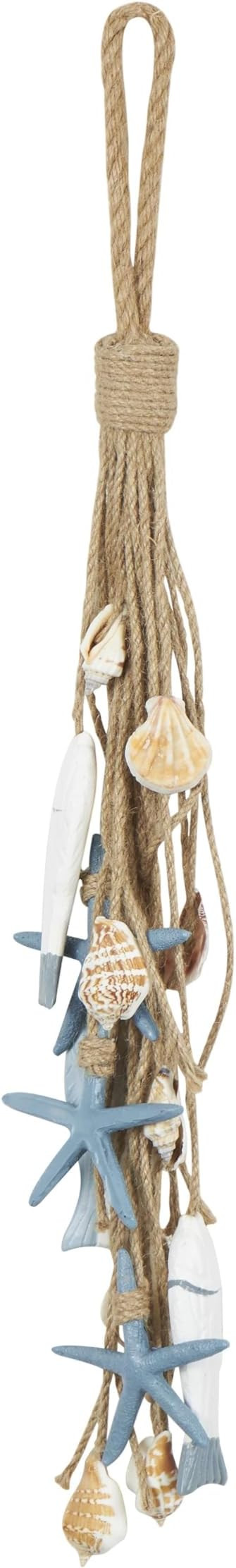 Deco 79 Jute Rope Fish Home Wall Decor Layered Hanging Wall Sculpture with Blue Starfish and Shel... | Amazon (US)