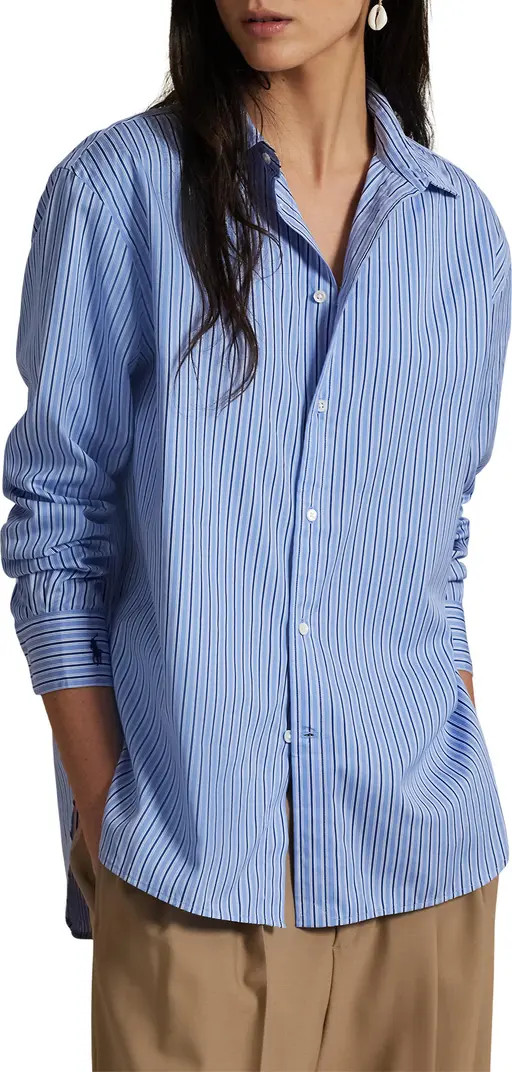 Polo Ralph Lauren Stripe Oversize Button-Up Shirt | Nordstrom | Nordstrom