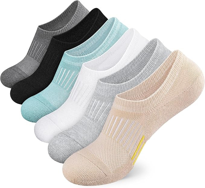 Airacker No Show Socks Womens Athletic Cushioned Low Cut Sports Running Ankle Socks for Women 6 P... | Amazon (US)